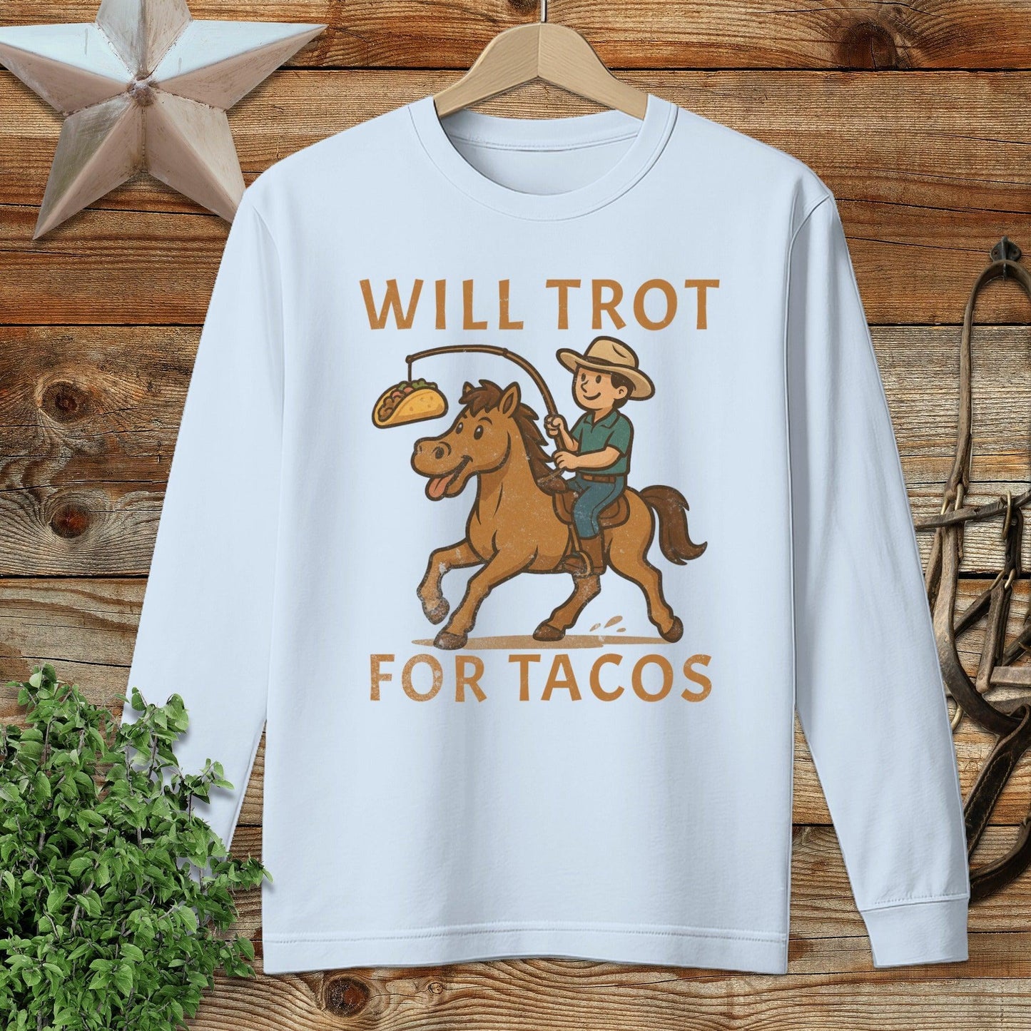 Will Trot for Tacos Long Sleeve Tee