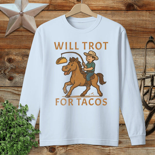 Will Trot for Tacos Long Sleeve Tee