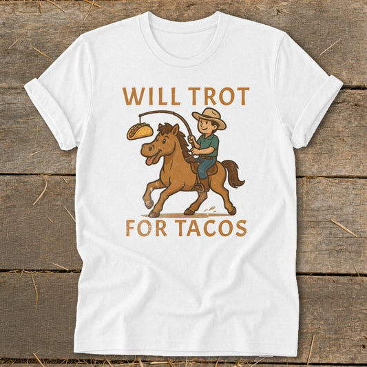 Will Trot for Tacos Softstyle Tee - White