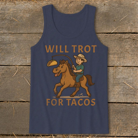 Will Trot for Tacos Tank Top - Navy