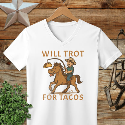 Will Trot for Tacos V-neck