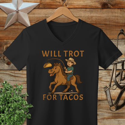 Will Trot for Tacos V-neck