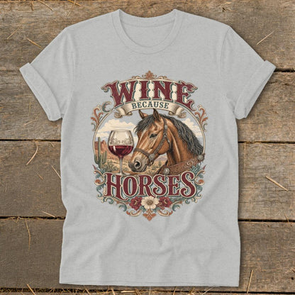 Wine Because Horses Softstyle Tee
