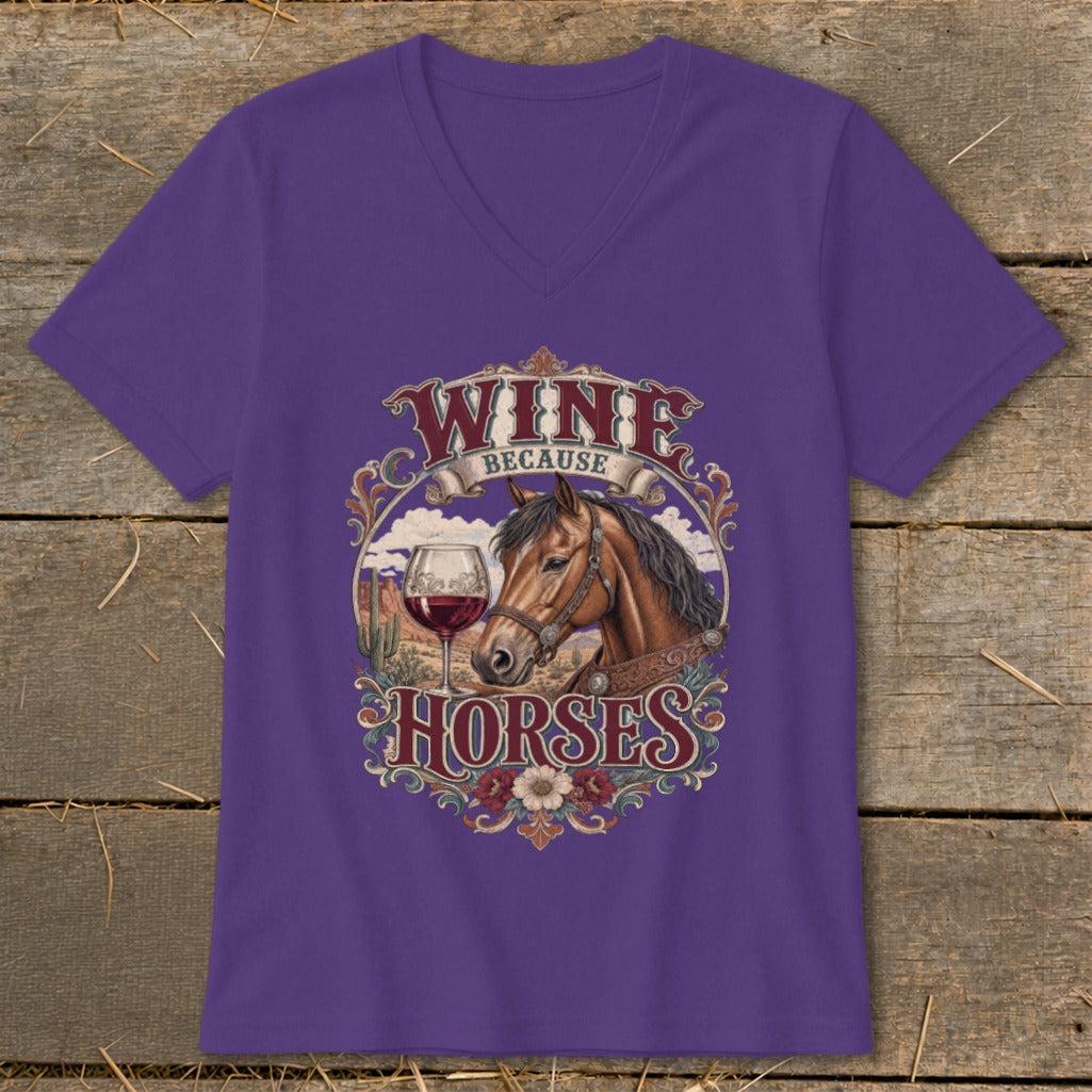 Wine Because Horses V-neck
