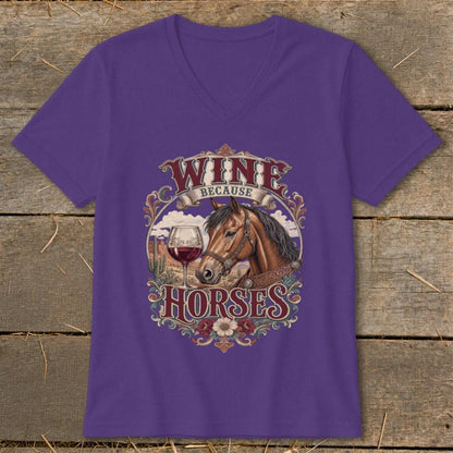 Wine Because Horses V-neck