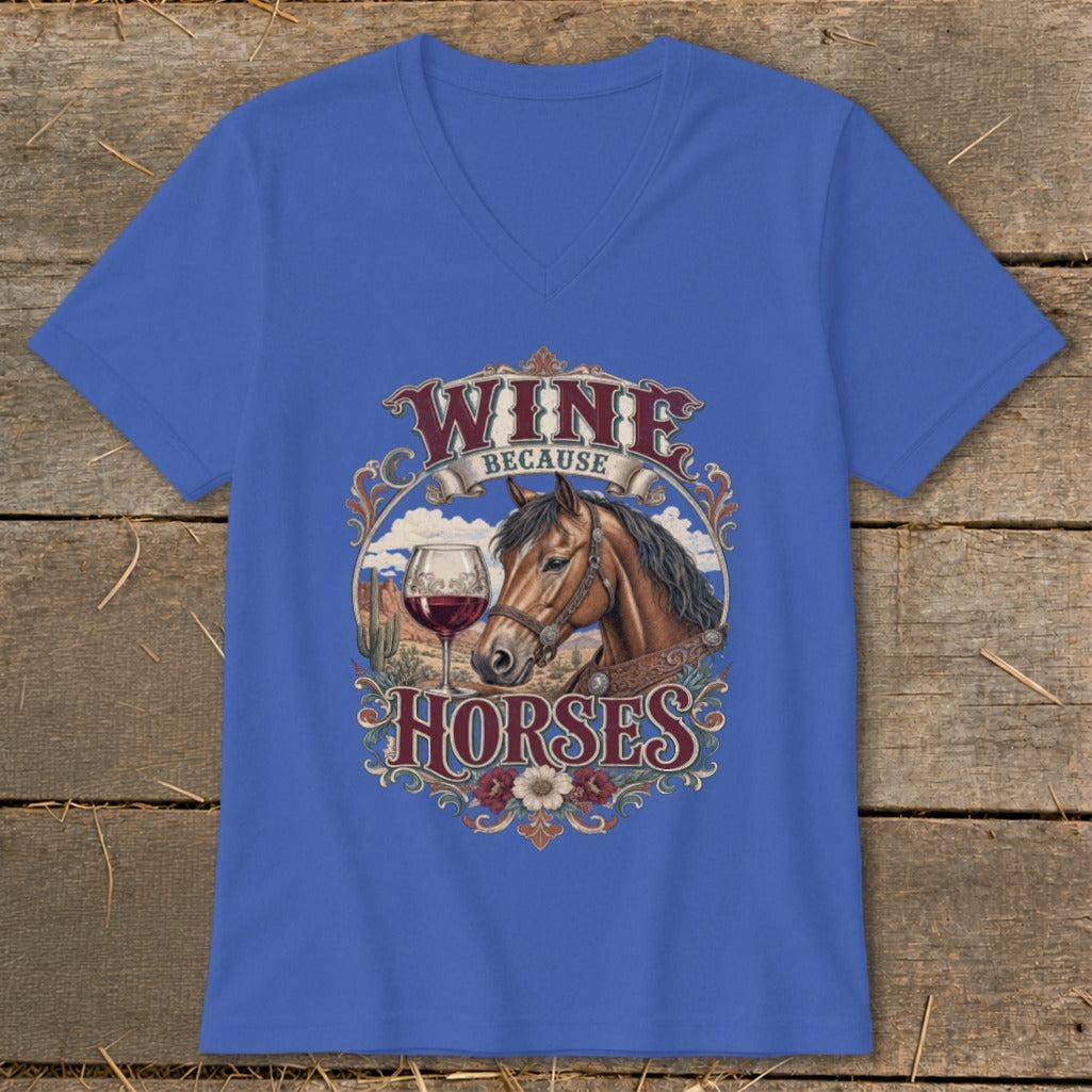 Wine Because Horses V-neck