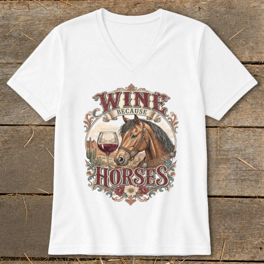 Wine Because Horses V-neck