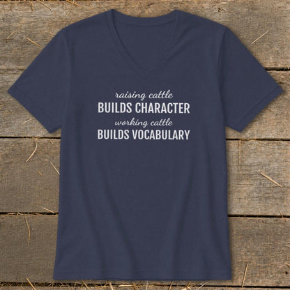 Working Cattle Builds Vocabulary V-neck