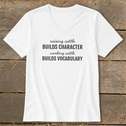 Working Cattle Builds Vocabulary V-neck