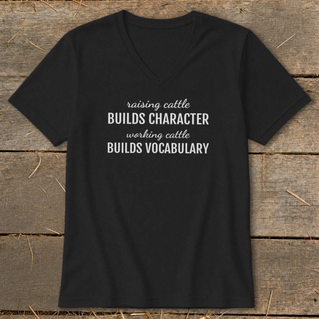 Working Cattle Builds Vocabulary V-neck