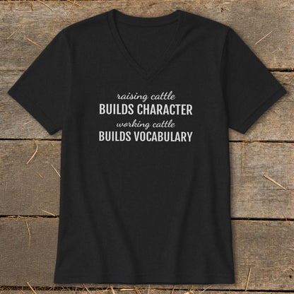 Working Cattle Builds Vocabulary V-neck