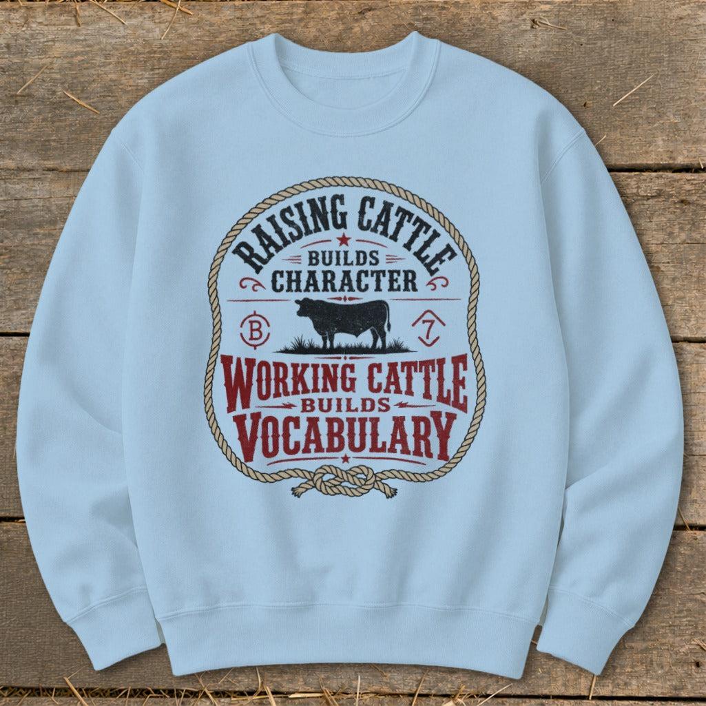 Working Cattle Vocabulary Sweatshirt
