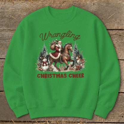 Wrangling Christmas Cheer Sweatshirt - Irish Green