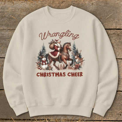 Wrangling Christmas Cheer Sweatshirt - Sand
