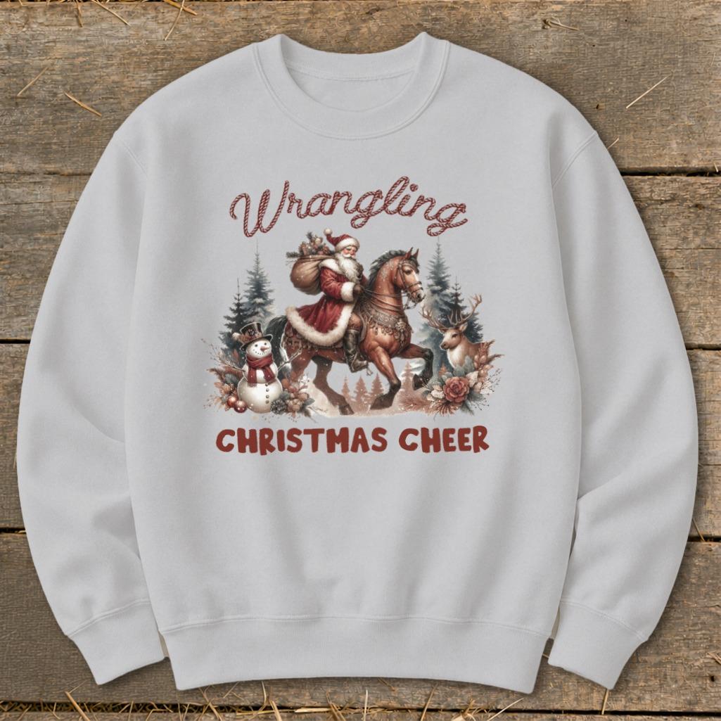 Wrangling Christmas Cheer Sweatshirt - Sport Grey