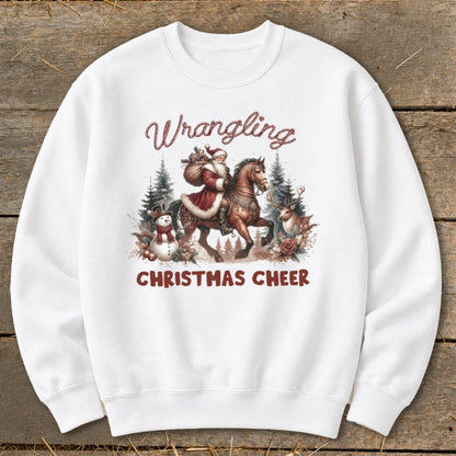 Wrangling Christmas Cheer Sweatshirt - White