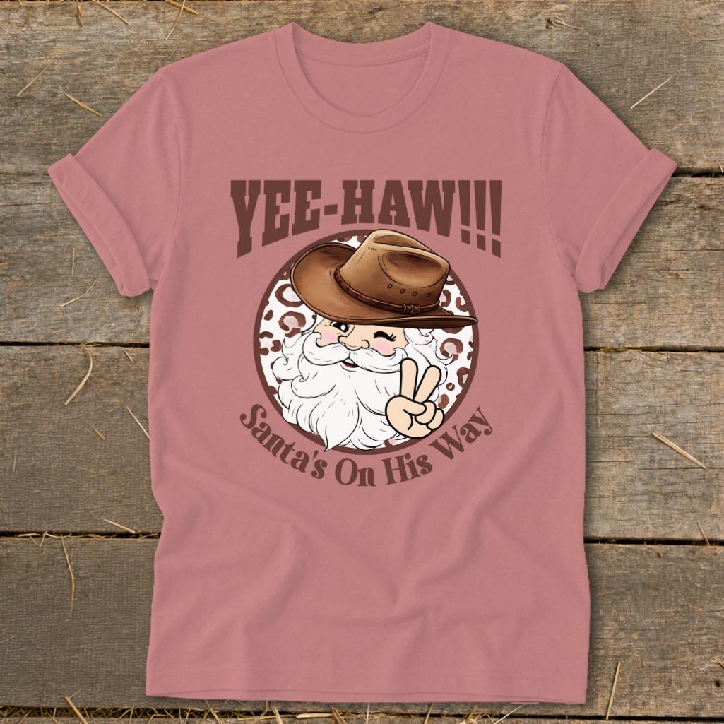 Yee-Haw Santa Softstyle Tee - Mauve