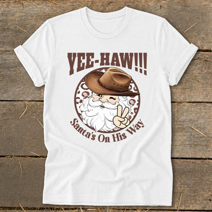 Yee-Haw Santa Softstyle Tee - White