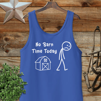 No Barn Time Today Funny Sad Stick Figure Tank Top