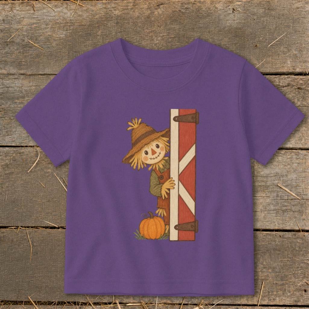 Peeking Scarecrow Toddler Tee