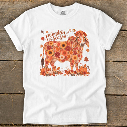 Fall Floral Brahman Cow Signature Tee