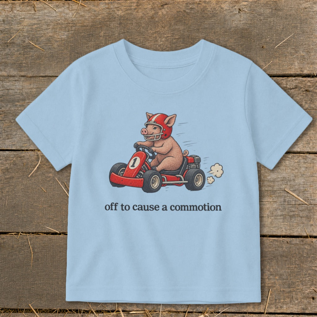 Off To Cause a Commotion Toddler Tee