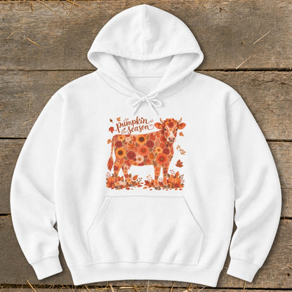 Fall Floral Cow Hoodie