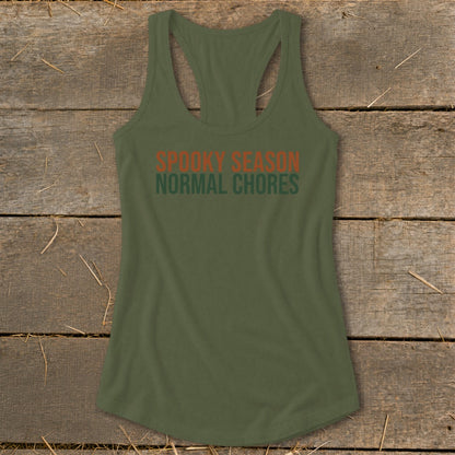 Spooky Season Normal Chores Racerback Tank