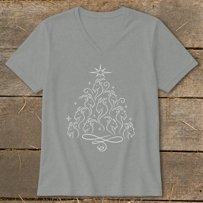 Elegant Goat Tree V-neck