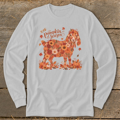Fall Floral Nubian Goat Long Sleeve Tee