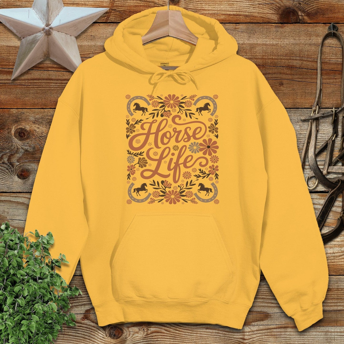 Adult Hoodie Adult Hoodie / Gold / S Horse Life Hoodie