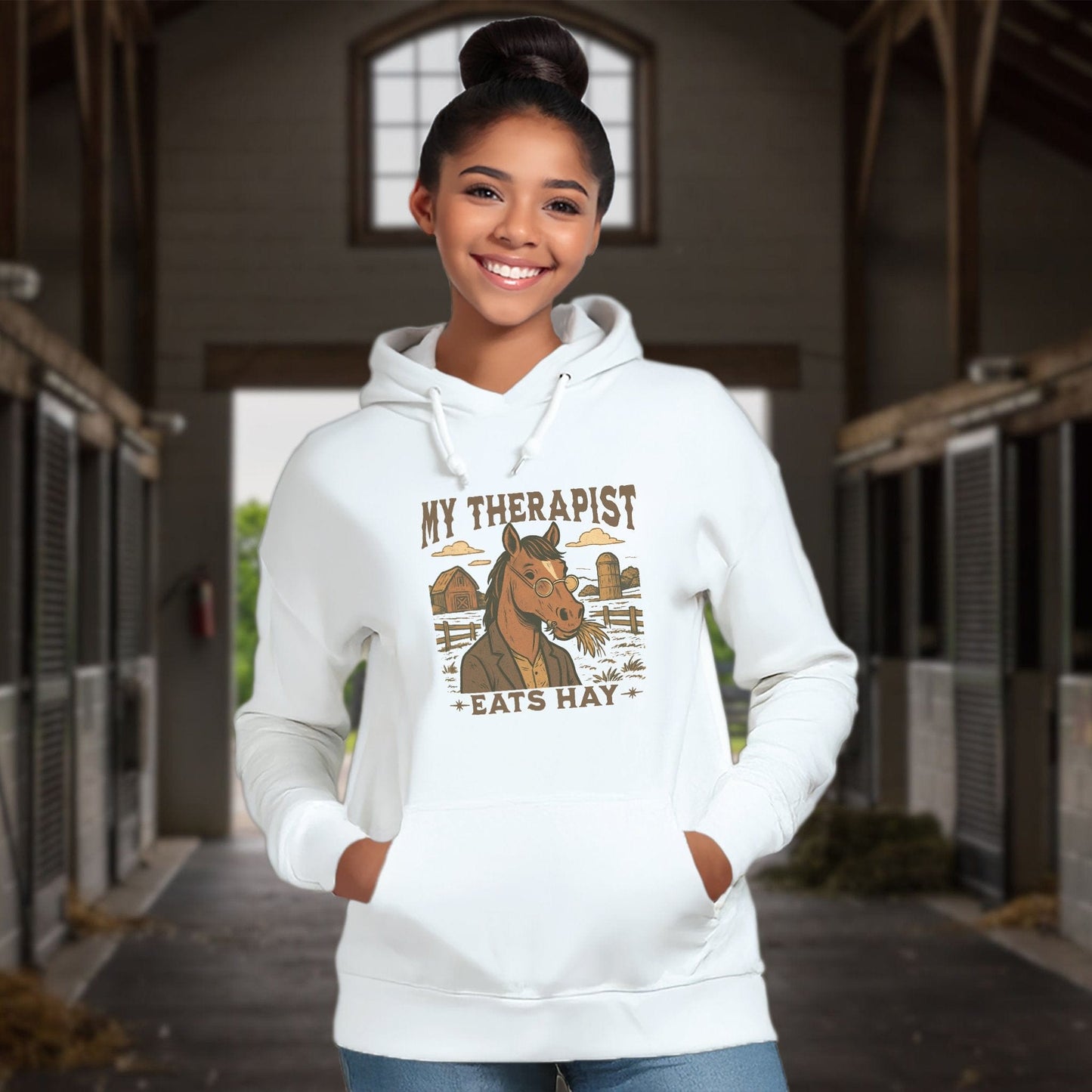 Adult Hoodie My Therapist Eats Hay Hoodie
