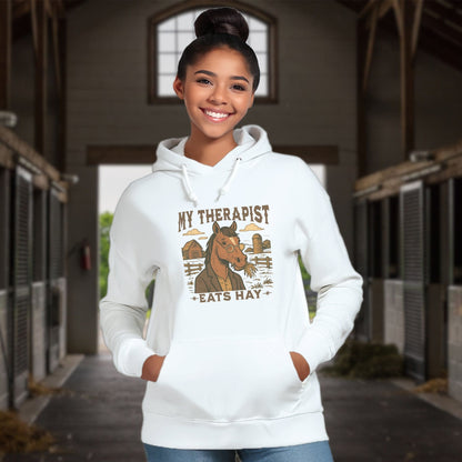 Adult Hoodie My Therapist Eats Hay Hoodie
