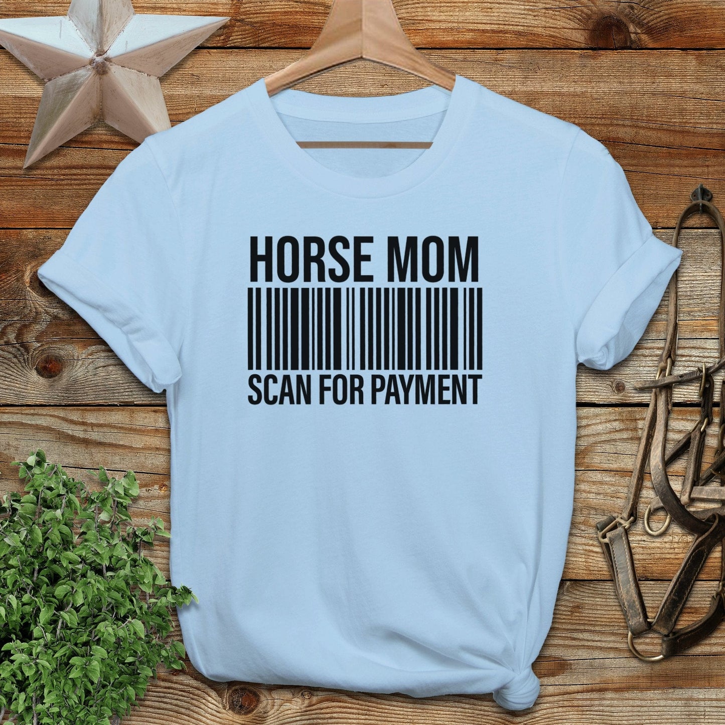 Adult T-shirt Adult T-Shirt / Light Blue / S Horse Mom Scan for Payment T-shirt