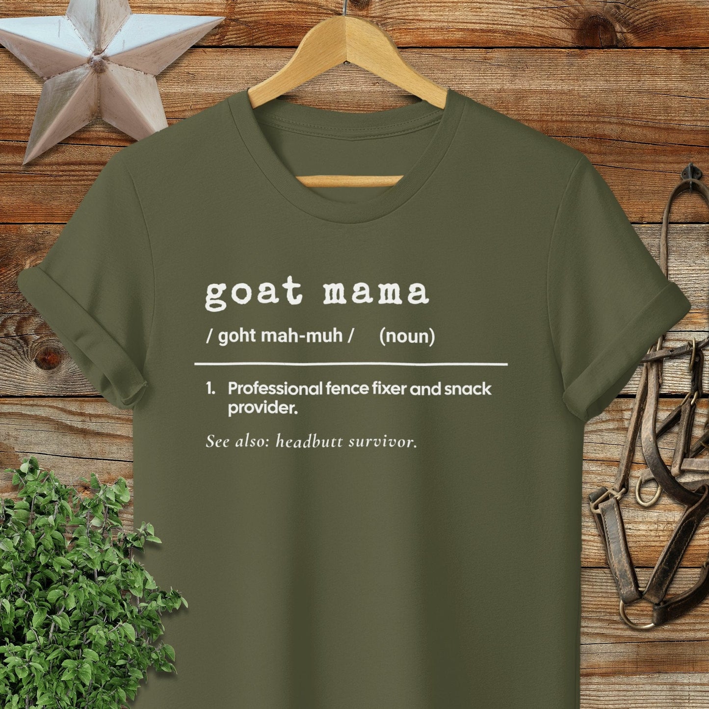 Adult T-shirt Adult T-Shirt / Military Green / S Goat Mama Definition T-shirt
