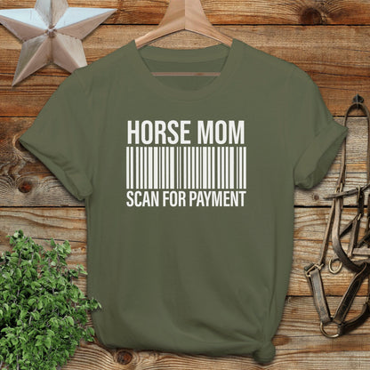 Adult T-shirt Adult T-Shirt / Military Green / S Horse Mom Scan for Payment T-shirt