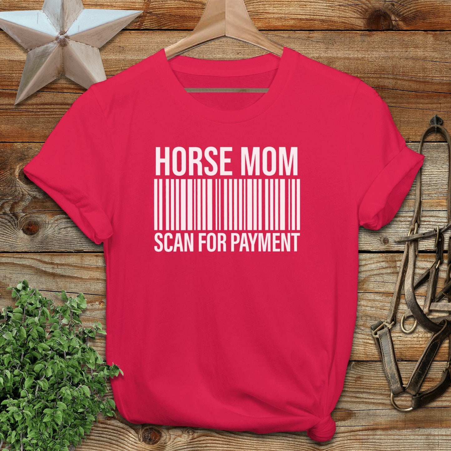 Adult T-shirt Adult T-Shirt / Red / S Horse Mom Scan for Payment T-shirt