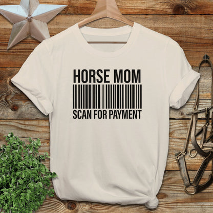 Adult T-shirt Adult T-Shirt / Sand / S Horse Mom Scan for Payment T-shirt