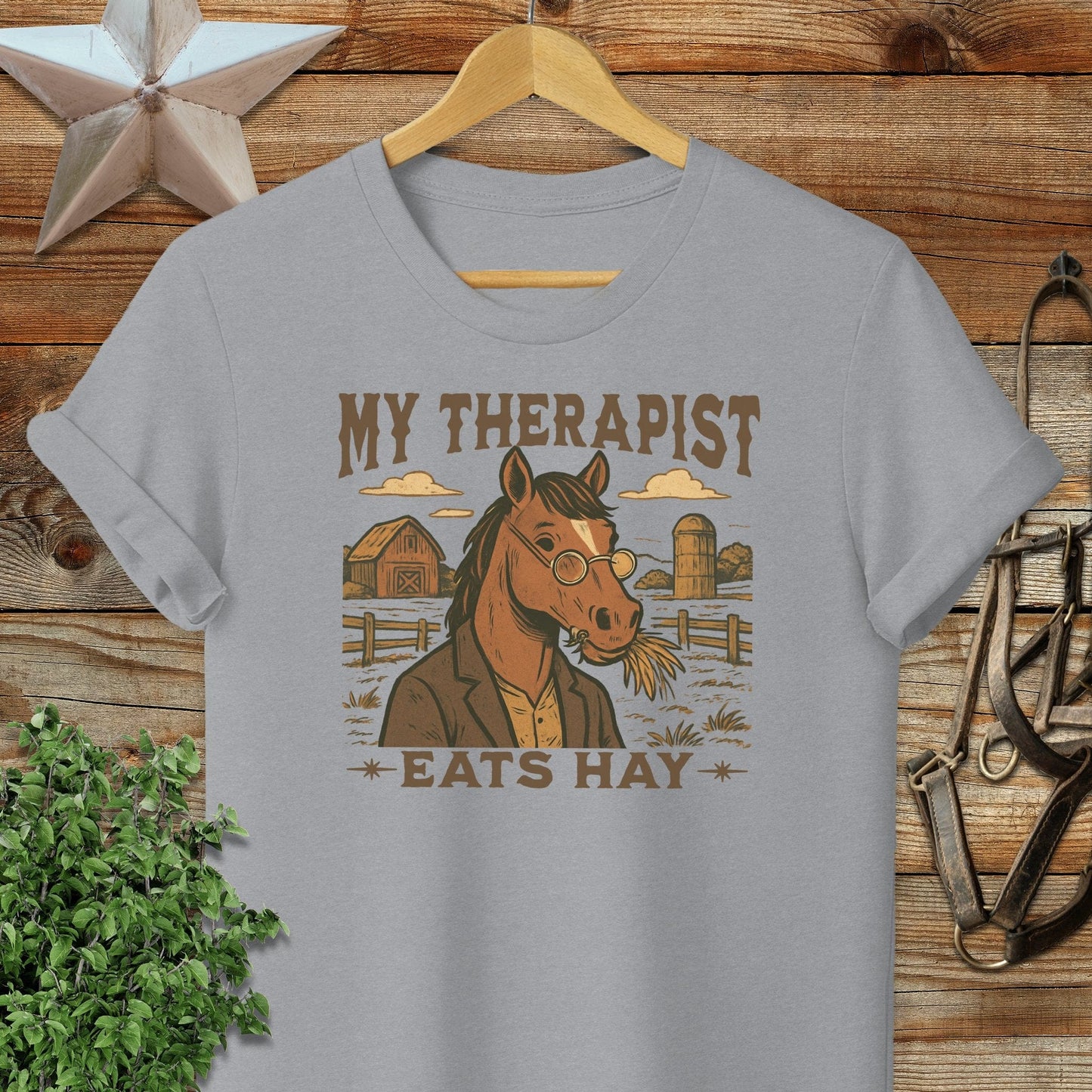 Adult T-shirt Adult T-Shirt / Sport Grey / S My Therapist Eats Hay T-shirt