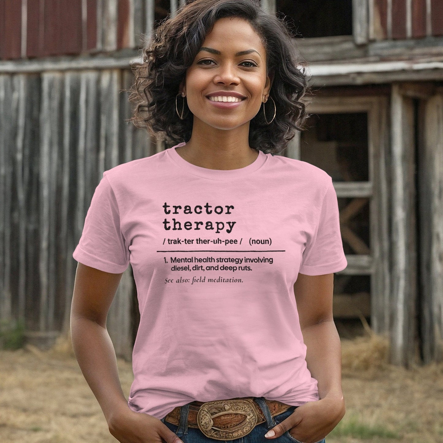 Adult T-shirt Tractor Therapy Definition T-shirt