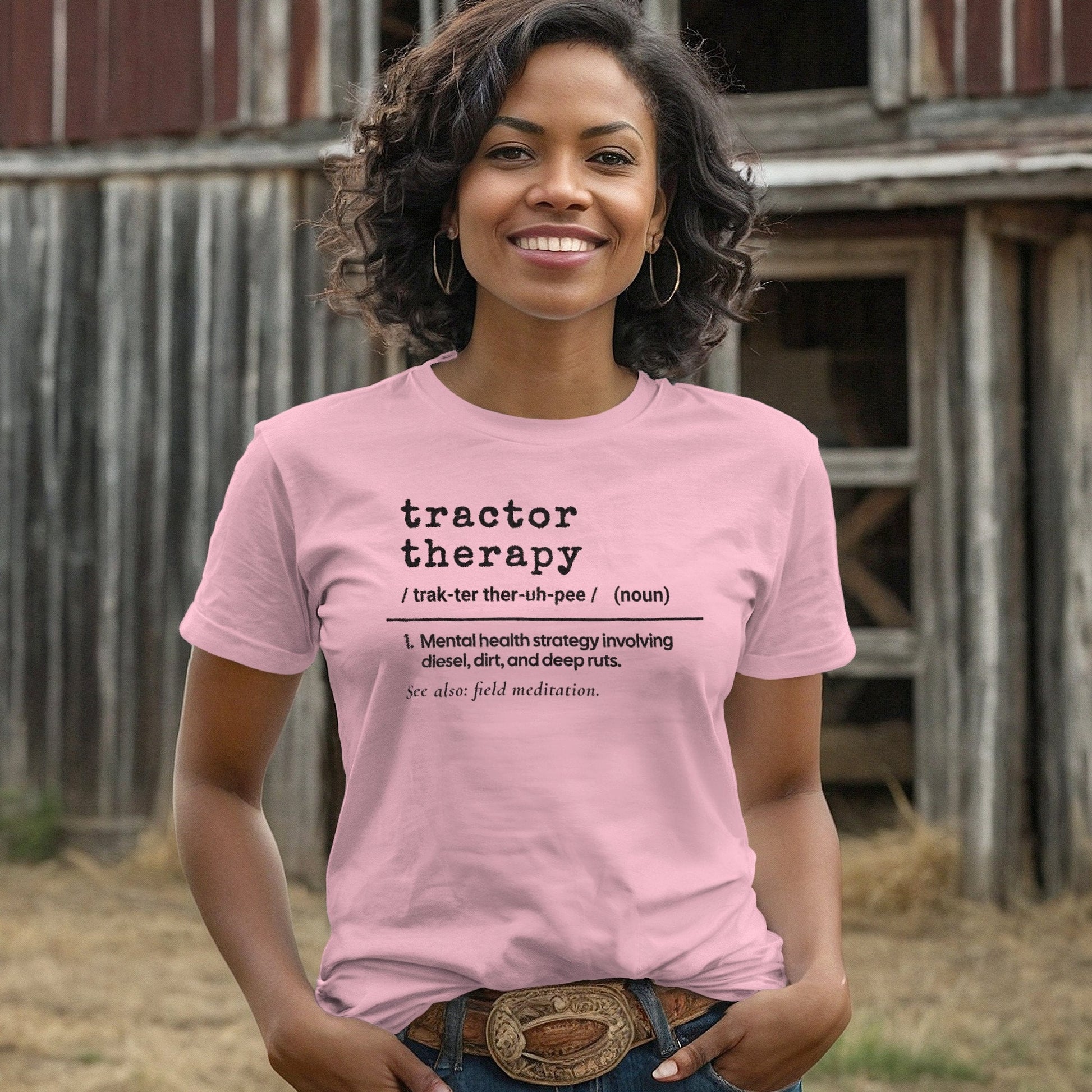 Adult T-shirt Tractor Therapy Definition T-shirt