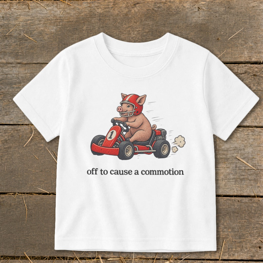 Off To Cause a Commotion Toddler Tee