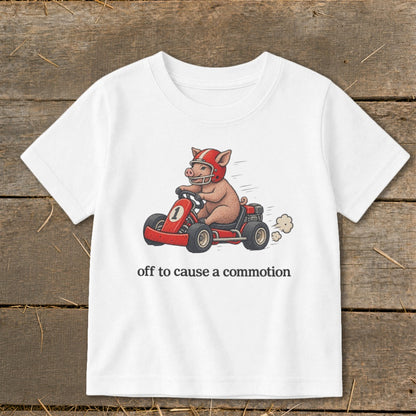Off To Cause a Commotion Toddler Tee