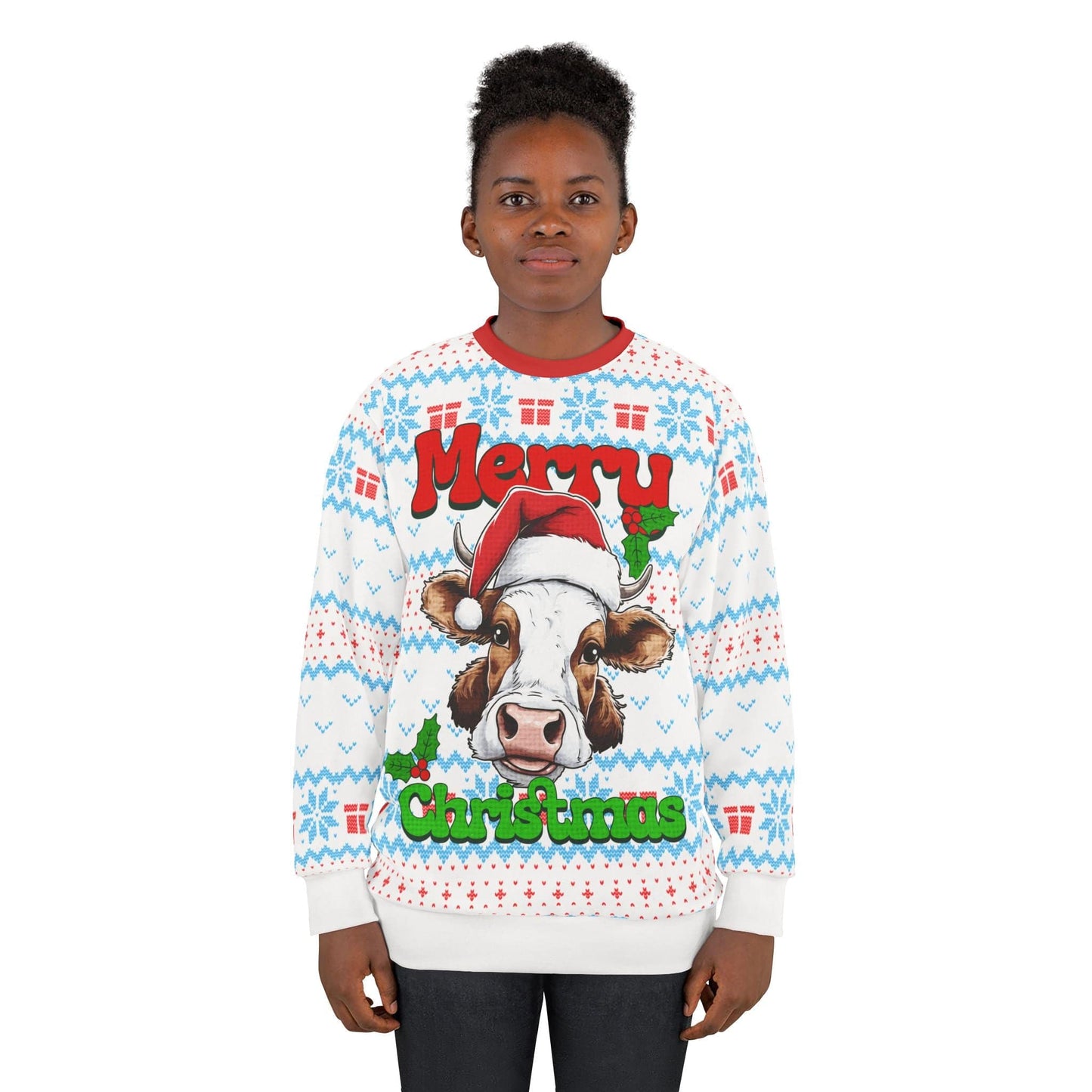 All Over Prints Cow Ugly Christmas Sweatshirt