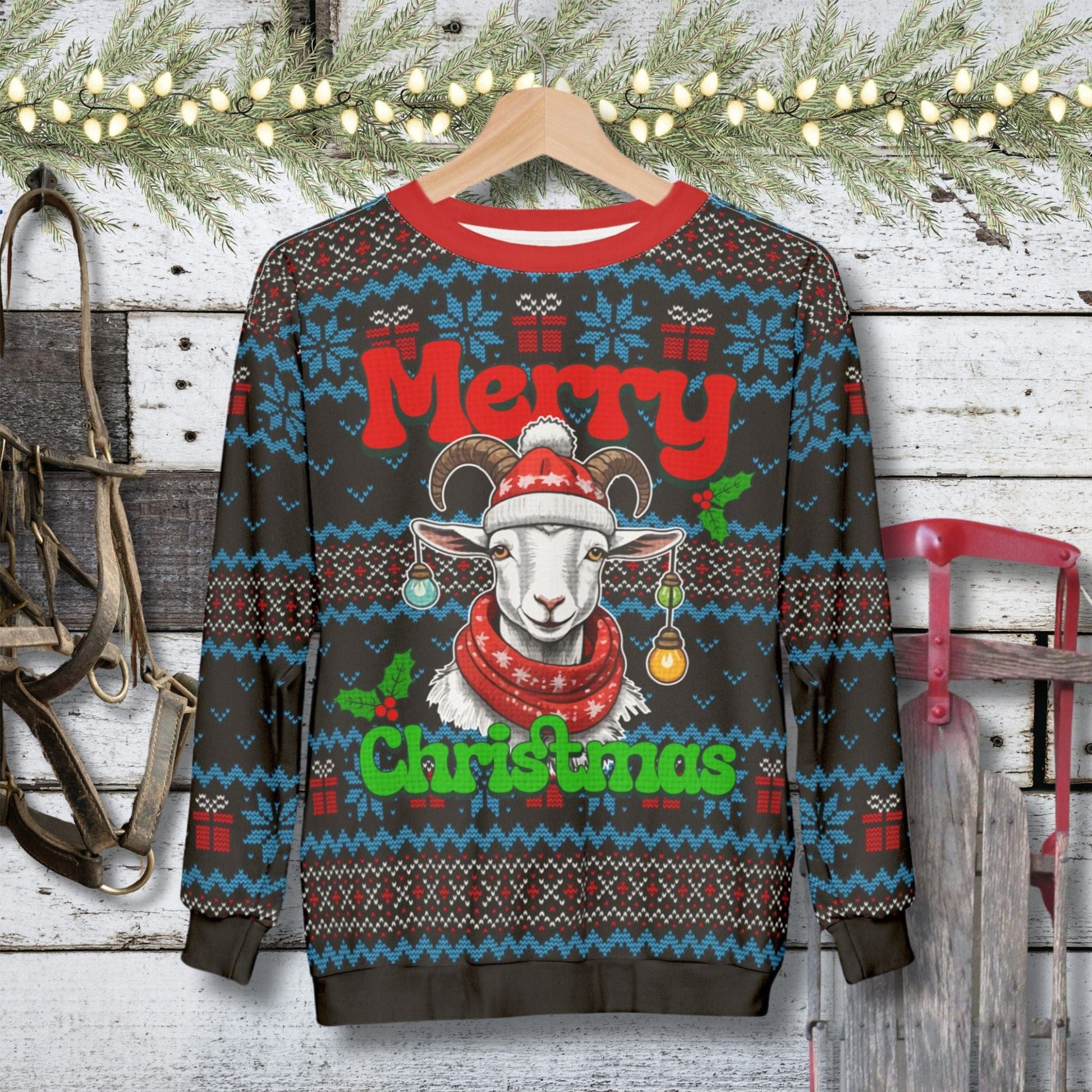 All Over Prints Goat Ugly Christmas Sweatshirt