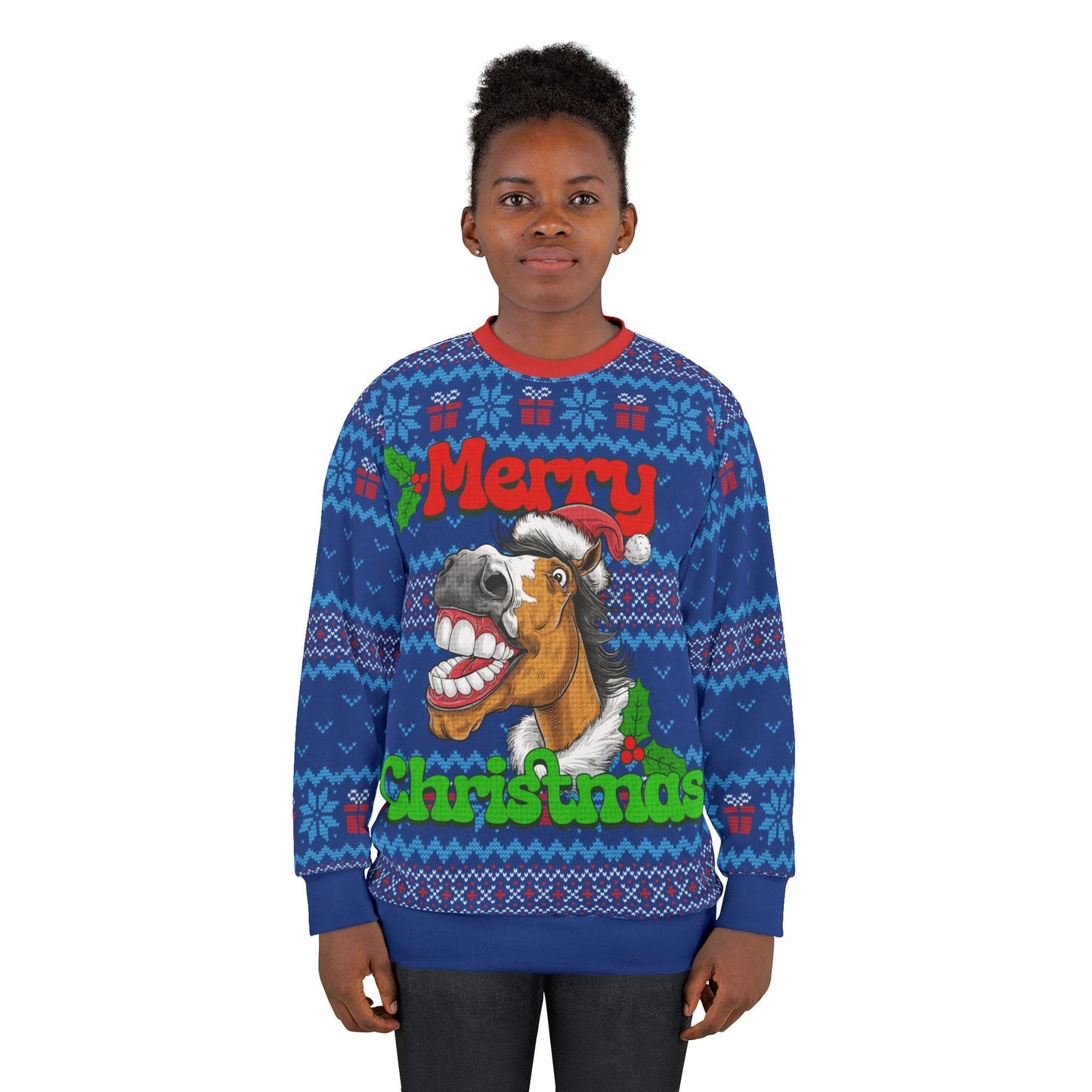 All Over Prints Horse Ugly Christmas Sweatshirt