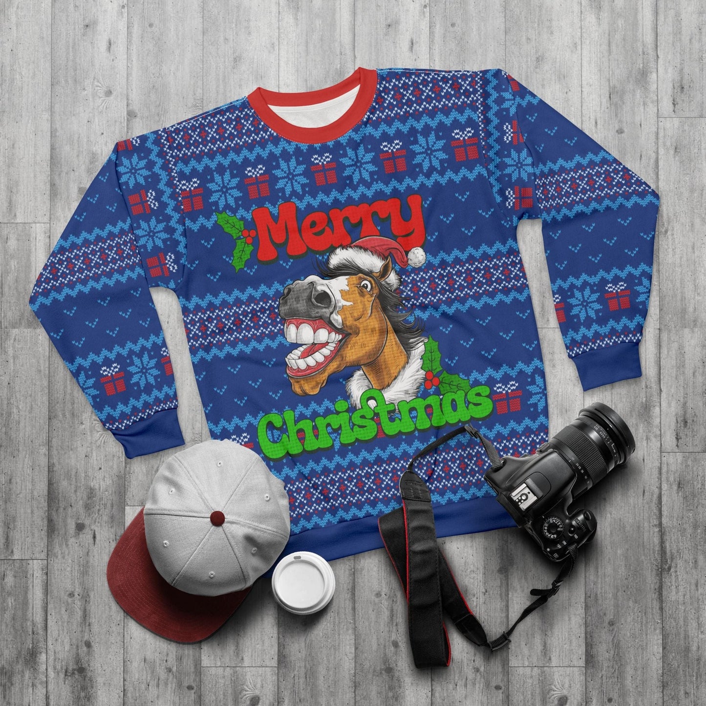 All Over Prints Horse Ugly Christmas Sweatshirt