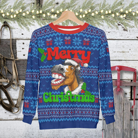 All Over Prints Horse Ugly Christmas Sweatshirt