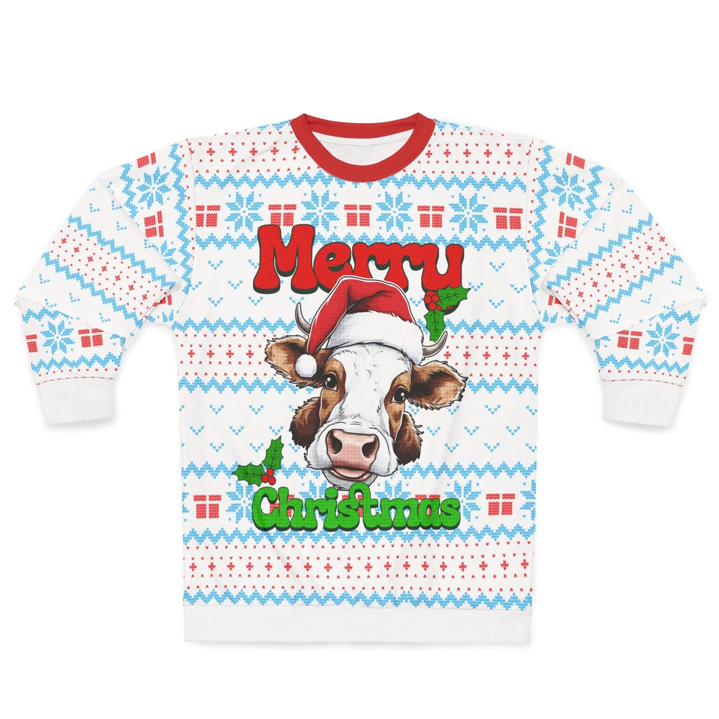 All Over Prints XS Cow Ugly Christmas Sweatshirt