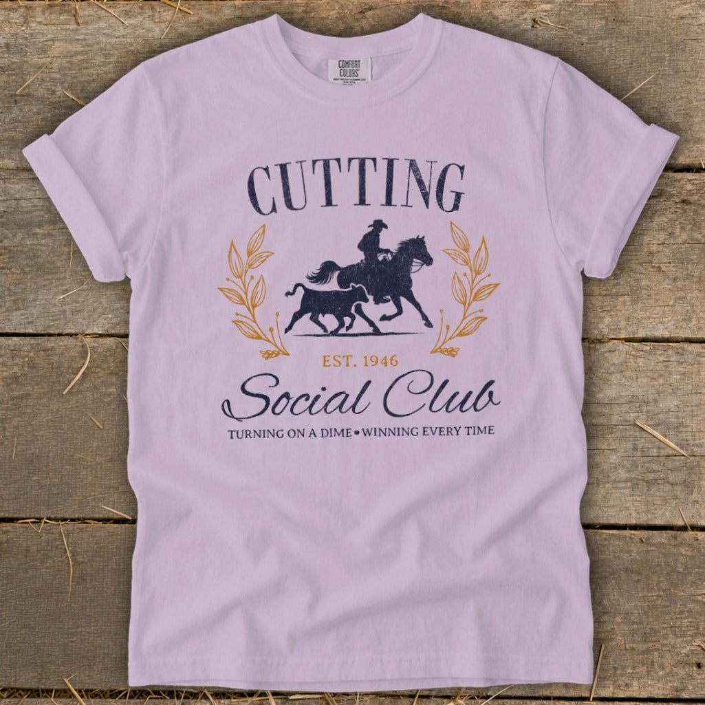 Cutting Social Club t-shirt with horse, bull, and text EST 1946.